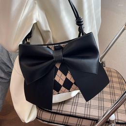 Evening Bags Unique Design Women Shoulder Bag Vintage Small Messenger Female Diamond Lattice Handbag Ladies Casual Bow-knot Crossbody