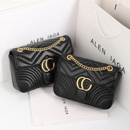 Fashion Designer bags Famous Marmont Leather Messenger Shopping Bag Plain Cross body Shoulder Bags Handbags Women's Crossbody2754