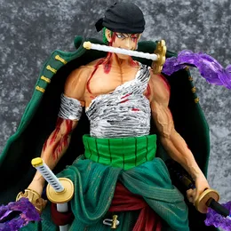 Novelty Games Amine One Piece 35cm Bloody Zoro Figures Gk Series Bath Blood Statue Flow Domineering Model Ornaments Birthday Gifts Figurine