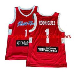 Ruben Rodriguez #1 Team Puerto Rico Basketball Jersey Sewn Custom Name Number XS-5XL 6XL