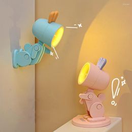 Night Lights 4pcs LED Desktop Ornament Light Battery Operated Folding Cartoon Reading Table Removable Adjustable For Room Decoration