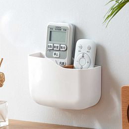 Creative Wall-mounted Mobile Phone Holder Charging Seat Remote Control Air Conditioning Storage Box Shelf Office