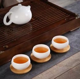 200pcs Creativity Natural Bamboo Small Round Dishes Rural Amorous Feelings Wooden Sauce and Vinegar Plates Tableware Plate Tray ss1223