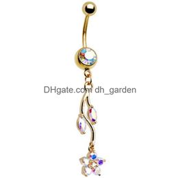 Navel Bell Button Rings Body Jewellery Alloy Belly Ring Fashion Puncture Navels Dance Women Gold Sliver 3 2Hzb Q2 Drop Delive Dhgarden Dhfa0