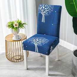 Chair Covers El Restaurant Printing Stretch Cover Simple One-piece Cushion Household Half-pack Seat Back Package