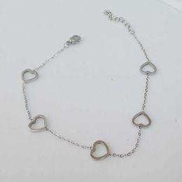 Link Bracelets High Quality Top Fashion Bracelet Made Of Stainless Steel -anti-allerge Heart Shape -silver And Gold Color