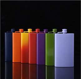 Frosted Matte Stainless steel Hip Flasks 8oz European and American Style Portable Outdoor Wine Tumblers 7 Colours Liquor Pot A0041