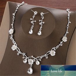 European and American Fashion Suit Necklace Bridal Wedding Fashions Ornament Korean Alloy Rhinestone Necklaces Earrings