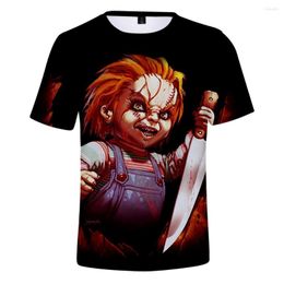 Men's T Shirts Summer Top Fashion Horror Movie Chucky T-shirts Brand Clothing 3D Print Short Sleeve Crew Neck T-Shirt Homme Streetwear