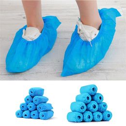 Wearable Nonwoven Fabric Disposable Shoes Covers with Elastic Band Breathable Dustproof Thickened Antislip Antistatic Shoe Covers