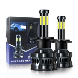 Reflektor samochodowy 8 boczny H11 LED Cob Chip 10000LM H1 H3 H4 Lampa LED H7 9005 HB3 9006 6000K Auto Mgone Lights