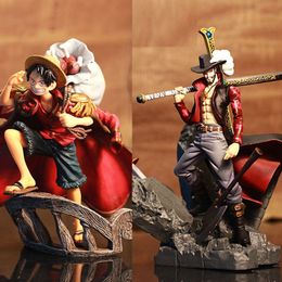Novelty Games Anime One Piece Figure Toys Top War Luffy Dracule Mihawk Action Figure Desktop Decorations Figurines Christmas Gift Statue Toy
