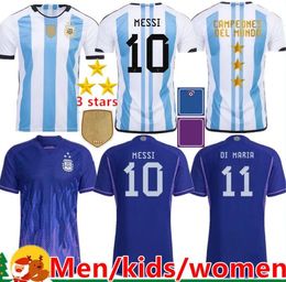 Fans player Version 2022 2023 Argentina soccer Jerseys 22 23 MESSIS MAC ALLISTER DYBALA DI MARIA MARTINEZ DE PAUL MARADONA child kids kit Men women football