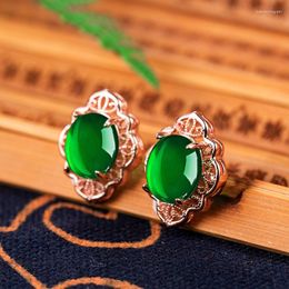 Stud Earrings DIWENFU 14K Gold Color Green Emerald Earring For Women Finesilver 925 Jewelry Bizuteria Bohemia Topaz African Girl