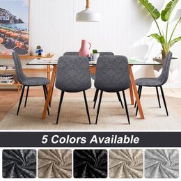 Chair Covers Velvet Fabric Dining Cover Stretch Soft European Embossed Pattern For Kitchen Protector Room