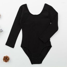 Stage Wear Girls Kids Dance Clothes Long Sleeved Spandex Cotton Gymnastics Dress Leotard Ballet Dancing Skating Dresses Bodysuit