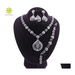 Earrings Necklace Nigerian Wedding African Beads Water Drop Set For Women Party Dubai Accessories Jewellery Delivery Sets Dhrgp