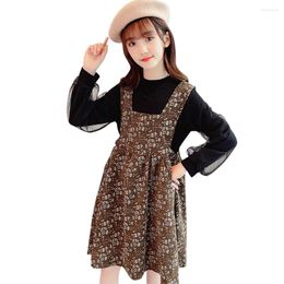 Clothing Sets Kids Clothes Tshirt Floral Dress For Girls Spring Autumn Casual Style Children's Costume