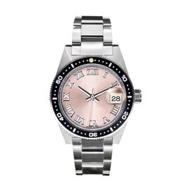 Classic 28mm Pink Women's Watches Automatic Mechanical Stainless Steel Strap Fashion Ladies Watch Roman Numeral Clock Gift205O