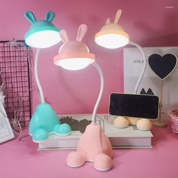 Table Lamps Eye Protection Desk Lamp LED Lighting Modern Minimalist Learning Creative Cartoon Head USB Charging Night Light