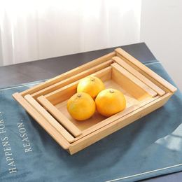 Plates Bamboo Wood Tray Desk Organizer For Office/ Living Room Kitche Organize SN001