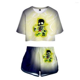 Camisetas masculinas Mulheres de verão 3d Duas peças Conjunto de sexta à noite Funkin Define tampas curtas shorts elásticos na cintura hip hop moda de anime roupas