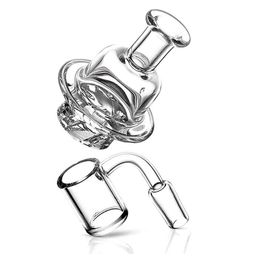 25mm PIPES Bevelled edge quartz banger with spinning carb cap 10mm 14mm 18mm Male Female Domeless Nail 4mm banger for dab rig bong
