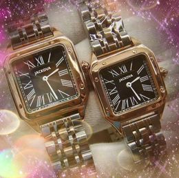 couple women quartz men time clock watches auto date simple roman square dial designer watch stainless steel two pins wristwatch Relogios homem Relojes hombre