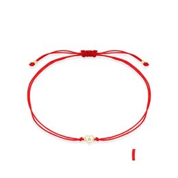 Charm Bracelets One Nice Cubic Zirconia Stone Mini Peach Love Heart Bracelet Women White Enamel Small Cute Red String Jewelrycharm D Dh5Pw