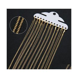 Chains 12Pcs Dia 1.5Mm Metal Losster Clasps Necklace Lot Women Copper Gold Colour Link Chain Fashion Jewellery Length 40Cm Drop Deliver Dhi7C