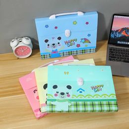 Plastic A4 Cartoon Print File Folder Organizer Expanding Wallet Bill Paper Holder Multi-function Office Supplie