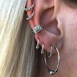 Backs Earrings Bohemian Style Colour Earring Set Punk Vintage Hoop Ear Clip For Women 7 Pcs/Set