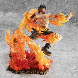 Novelty Games Anime One Piece Figure Pop Fire Fist Ace 25cm Pvc Big Figure 15th Anniversary Excellent Model Toy Collectibles Gifts Big