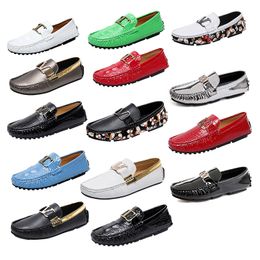 Casual Shoes for Men Women High quality leather Glossy Metal buckle Fashion Loafers Moccasins Driving Shoe Designer Dress Wedding Footwear