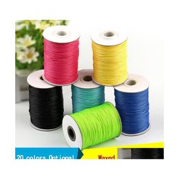 Cord Wire 20 Colors 1Mm 200Yards/Volume Waxed Cotton Cords For Wax Jewelry Making Diy Bead String Bracelet Sewing Leather Necklace Dhb2O