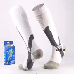 Men's Socks Findcool Plantar Fasciitis Sokcs Men Compression Working Travel Flying Stockings Medium Graguated Knee High