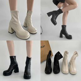 Top Boots Classic Simple Fashionable High Heel 's Summer New White Short Are Thin and High-end Ins 221213