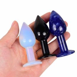 Beauty Items Natural jade stone anal plug small Crystal butt sexy toys for women men adult shop