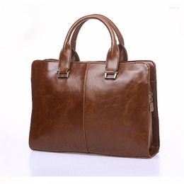 Briefcases Fashion Men's Single Shoulder Bag Large Capacity Handbag Travel Briefcase PU Messenger Computer Package