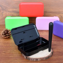 Latest Smoking Colorful Plastic Kit Multi-function Dry Herb Tobacco Horn Cone Preroll Roller Cigarette Holder Tube Storage Box Stash Case Container DHL