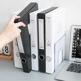 Black White A4 Folding Pp File Box Folder Portable Pad Pen Tray Office Metting Pocket