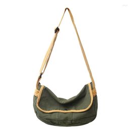 Evening Bags Ecology Cotton Teenager Fashion High Street Canvas Messenger Bag Female Casual Travel Soft Cloth Daily Slouchy Shoulder