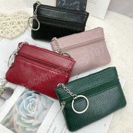 Portable PU Leather Coin Purses Women's Small Change Money Bags Mini Functional Pouch Zipper Card Wallet Coin Purse