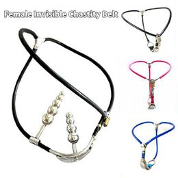 Beauty Items Female Invisible Stainless Steel Silicone Chastity Belt BDSM Bondage Lockable Pants Device with Anal Vaginal Plug sexy Toys Woman