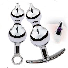 Beauty Items New metal anal toy 2size ball butt plug beads erotic sexy toys for men women Vaginal anus dilatado prostate massage buttplug