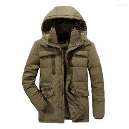 Men's Down 2023 Designer Padded Jacket Winter Multi-pocket Plus Velvet Thick Military Quilted Size