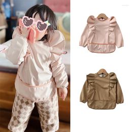Hair Accessories Baby Feeding Bibs Waterproof Angel Wing Infant Long Sleeve Art Smock Stuff Anti-dirty Dinning Apron With Pocket For Born