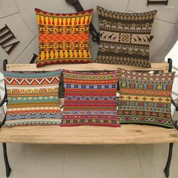 Pillow African Women Pattern Design Giraffe Bohemian Style Throw Cases Cotton Linen Sofa Cover Outdoor Chair Pillows