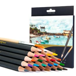 Drawing Coloured pencils Watercolour Pencil Art Set School painting supplies with Watercolour brush 24/36/48Colors