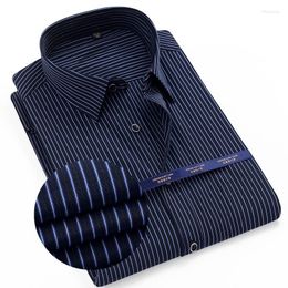 Men's Casual Shirts Summer Men Plus Size Office Shirt Short Sleeve Cotton 8XL 10XL Oversize Striped Pockets Formal Blue Black Pink 56 58